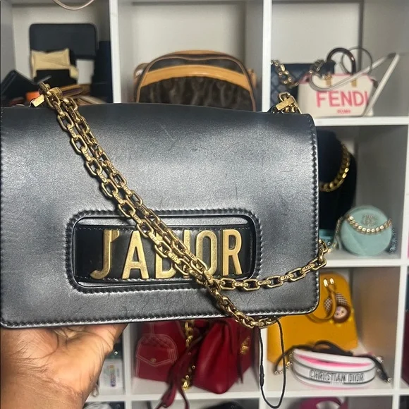CHRISTIAN DIOR Calfskin J’Adior Chain Flap Bag Black and Red both available - Picture 8 of 16